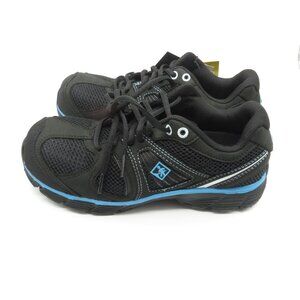 Terra Womens Black Blue Mesh Lace-Up Safety Shoes Slip-Resistant Soles 6 NEW